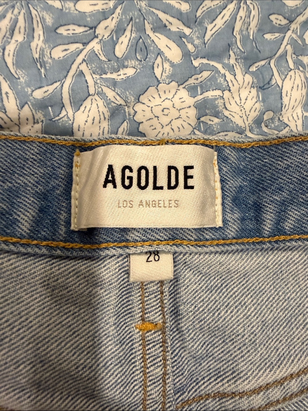 Agolde Parker Light Wash Distressed Denim Cutoff Shorts - Picture 4 of 7